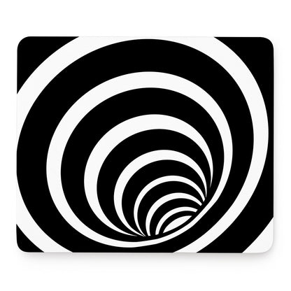 Black And White Optical Illusion Print Mouse Pad
