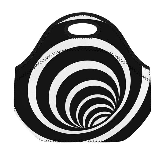 Black And White Optical Illusion Print Neoprene Lunch Bag