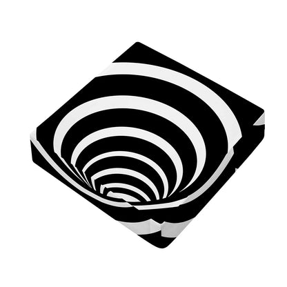 Black And White Optical Illusion Print Outdoor Seat Cushion Cover