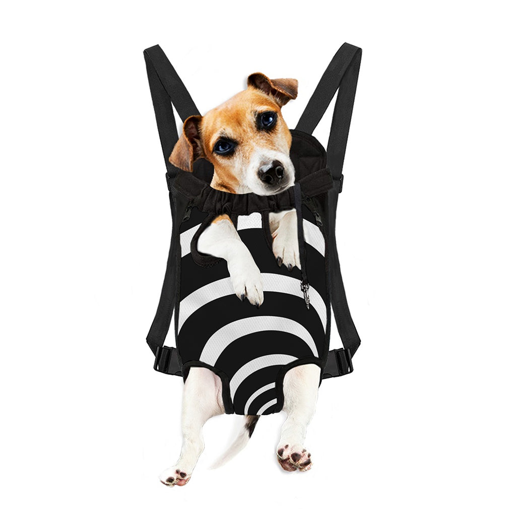Black And White Optical Illusion Print Pet Carrier Backpack