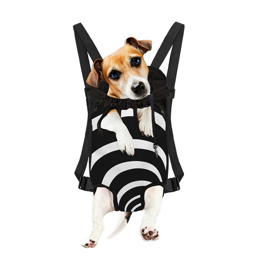 Black And White Optical Illusion Print Pet Carrier Backpack
