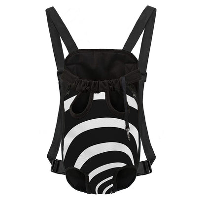 Black And White Optical Illusion Print Pet Carrier Backpack