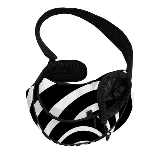 Black And White Optical Illusion Print Pet Sling Carrier