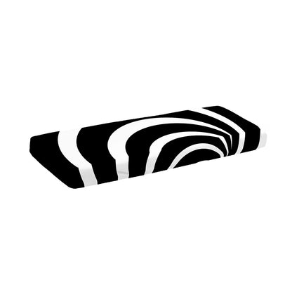 Black And White Optical Illusion Print Piano Keyboard Cover