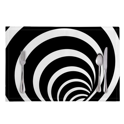 Black And White Optical Illusion Print Placemat