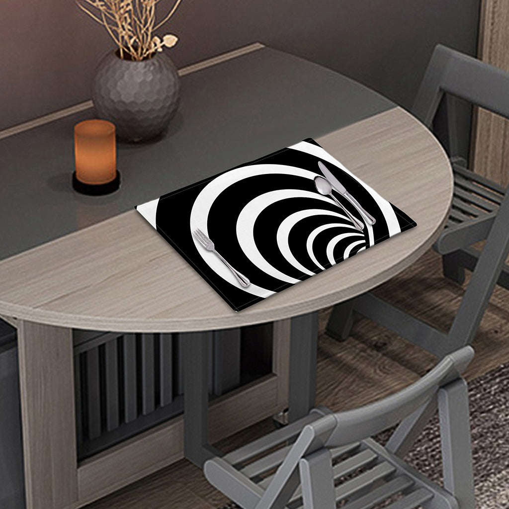 Black And White Optical Illusion Print Placemat