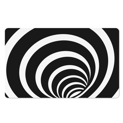 Black And White Optical Illusion Print Polyester Doormat