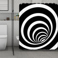 Black And White Optical Illusion Print Polyester Shower Curtain