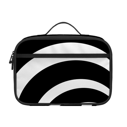 Black And White Optical Illusion Print Portable Lunch Bag