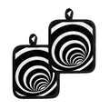Black And White Optical Illusion Print Pot Holders