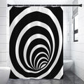 Black And White Optical Illusion Print Premium Shower Curtain
