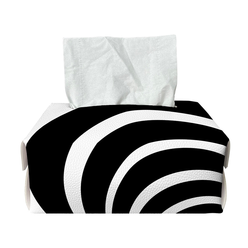 Black And White Optical Illusion Print Rectangle Tissue Box Cover