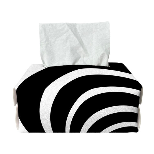 Black And White Optical Illusion Print Rectangle Tissue Box Cover
