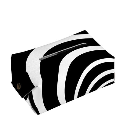 Black And White Optical Illusion Print Rectangle Tissue Box Cover
