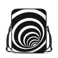 Black And White Optical Illusion Print Rectangular Crossbody Bag