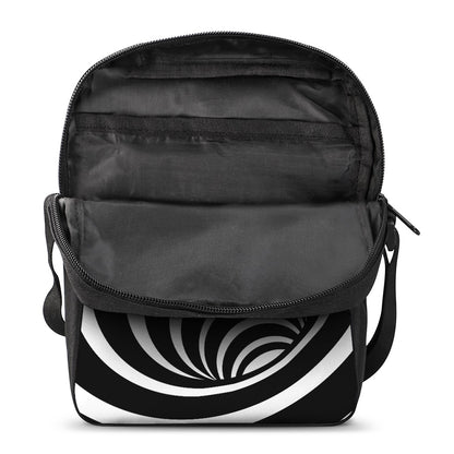 Black And White Optical Illusion Print Rectangular Crossbody Bag