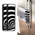 Black And White Optical Illusion Print Refrigerator Handle Covers