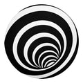 Black And White Optical Illusion Print Round Blanket