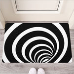 Black And White Optical Illusion Print Rubber Doormat