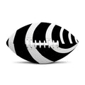 Black And White Optical Illusion Print Rugby Ball