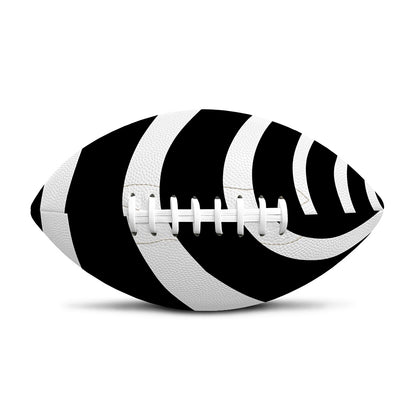 Black And White Optical Illusion Print Rugby Ball