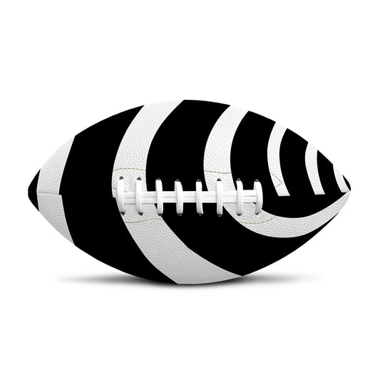 Black And White Optical Illusion Print Rugby Ball