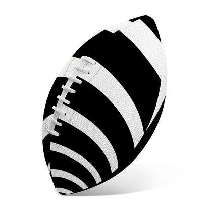 Black And White Optical Illusion Print Rugby Ball