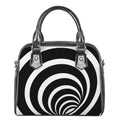 Black And White Optical Illusion Print Shoulder Handbag