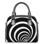 Black And White Optical Illusion Print Shoulder Handbag