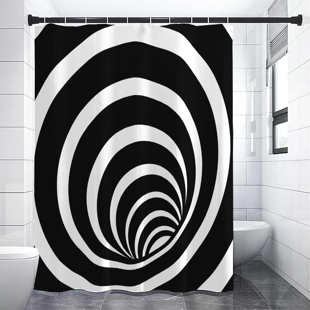 Black And White Optical Illusion Print Shower Curtain