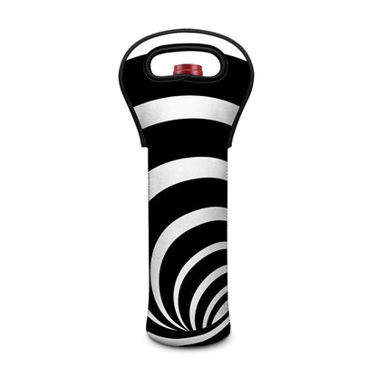 Black And White Optical Illusion Print Single Neoprene Wine Tote