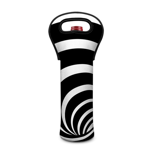 Black And White Optical Illusion Print Single Neoprene Wine Tote