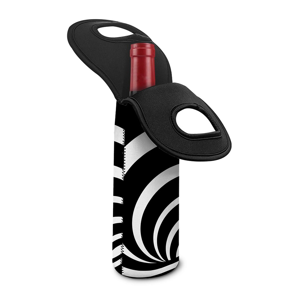 Black And White Optical Illusion Print Single Neoprene Wine Tote