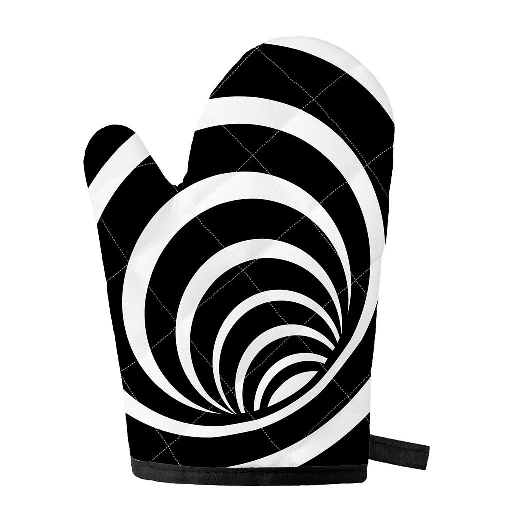 Black And White Optical Illusion Print Single Oven Mitt