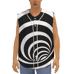 Black And White Optical Illusion Print Sleeveless Baseball Jersey