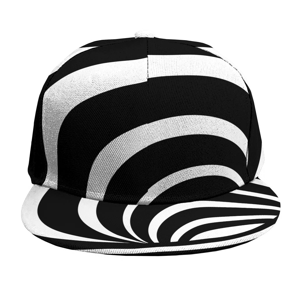 Black And White Optical Illusion Print Snapback Cap