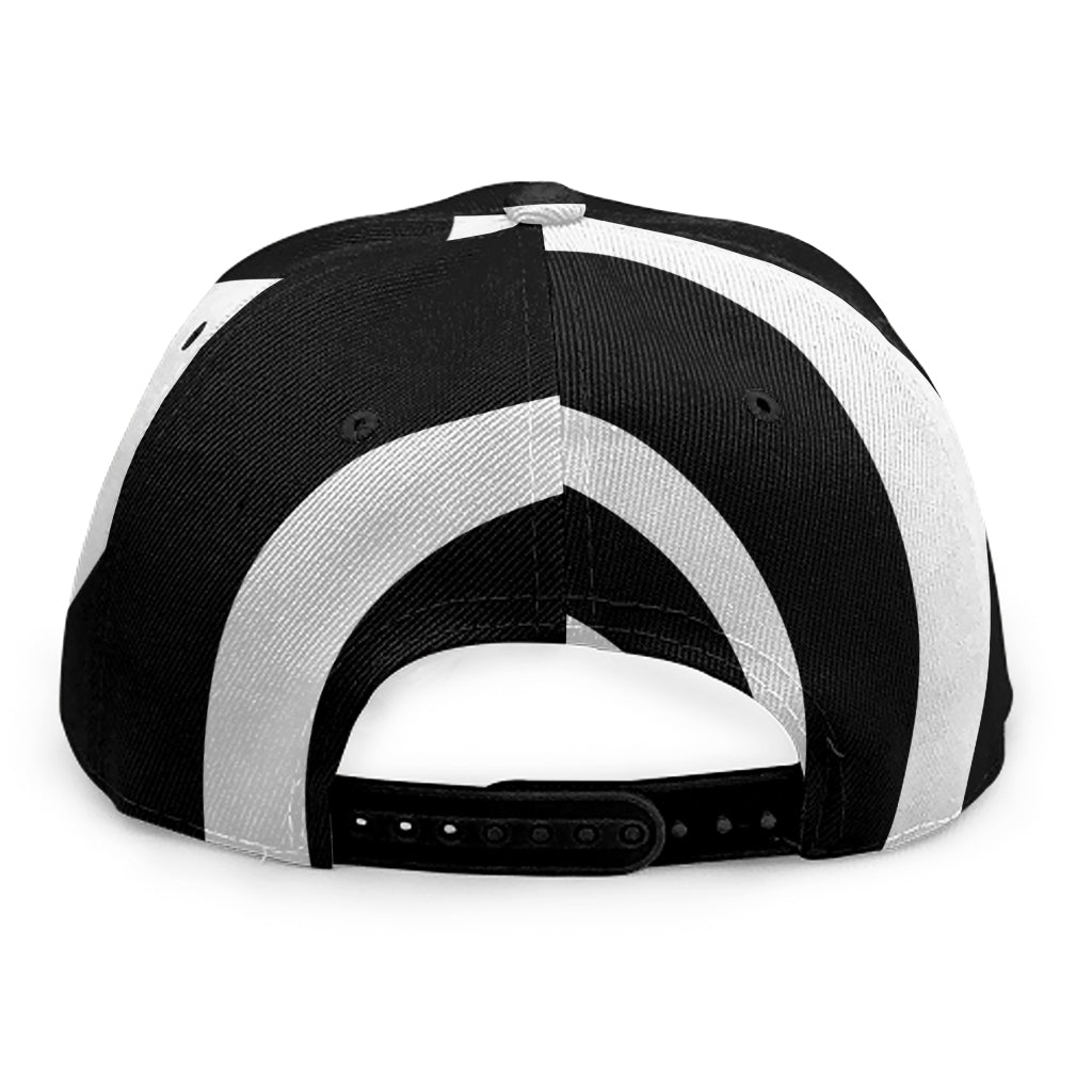 Black And White Optical Illusion Print Snapback Cap
