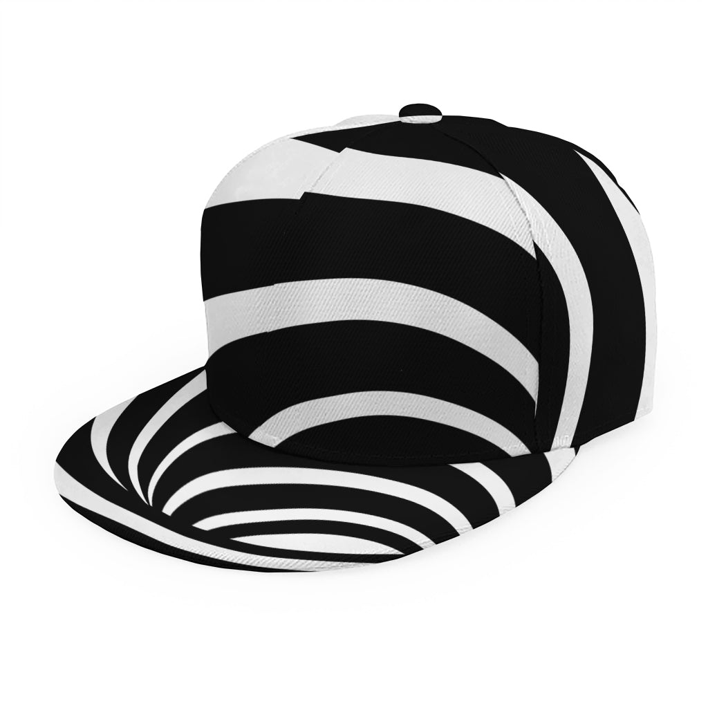 Black And White Optical Illusion Print Snapback Cap