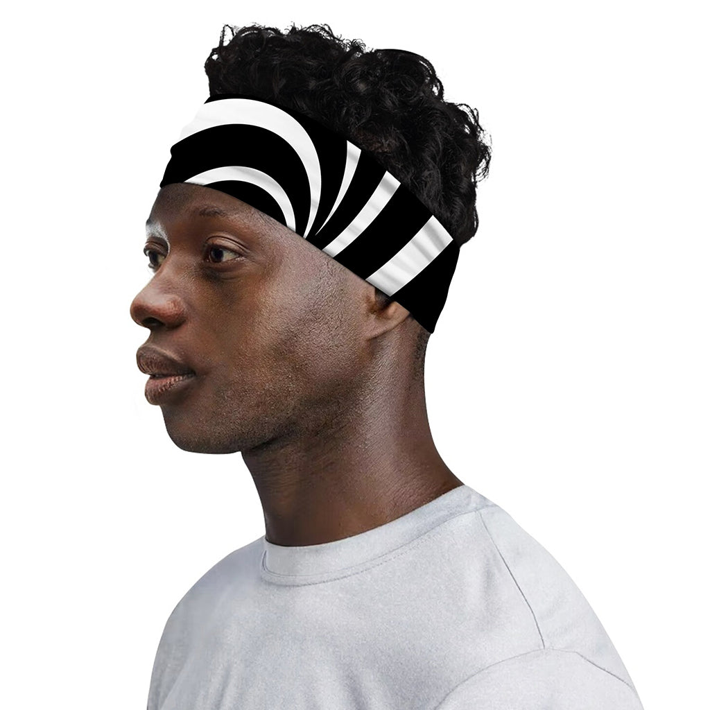 Black And White Optical Illusion Print Sports Headband