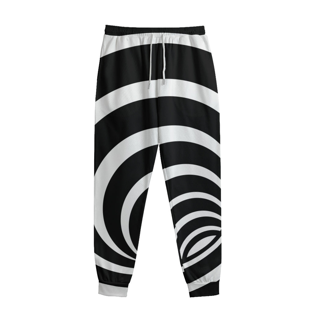 Black And White Optical Illusion Print Sweatpants