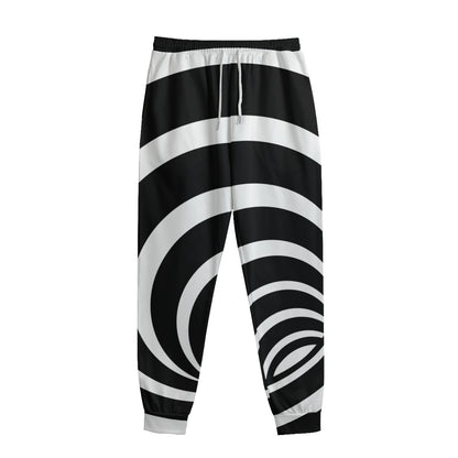 Black And White Optical Illusion Print Sweatpants
