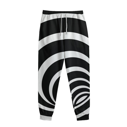 Black And White Optical Illusion Print Sweatpants