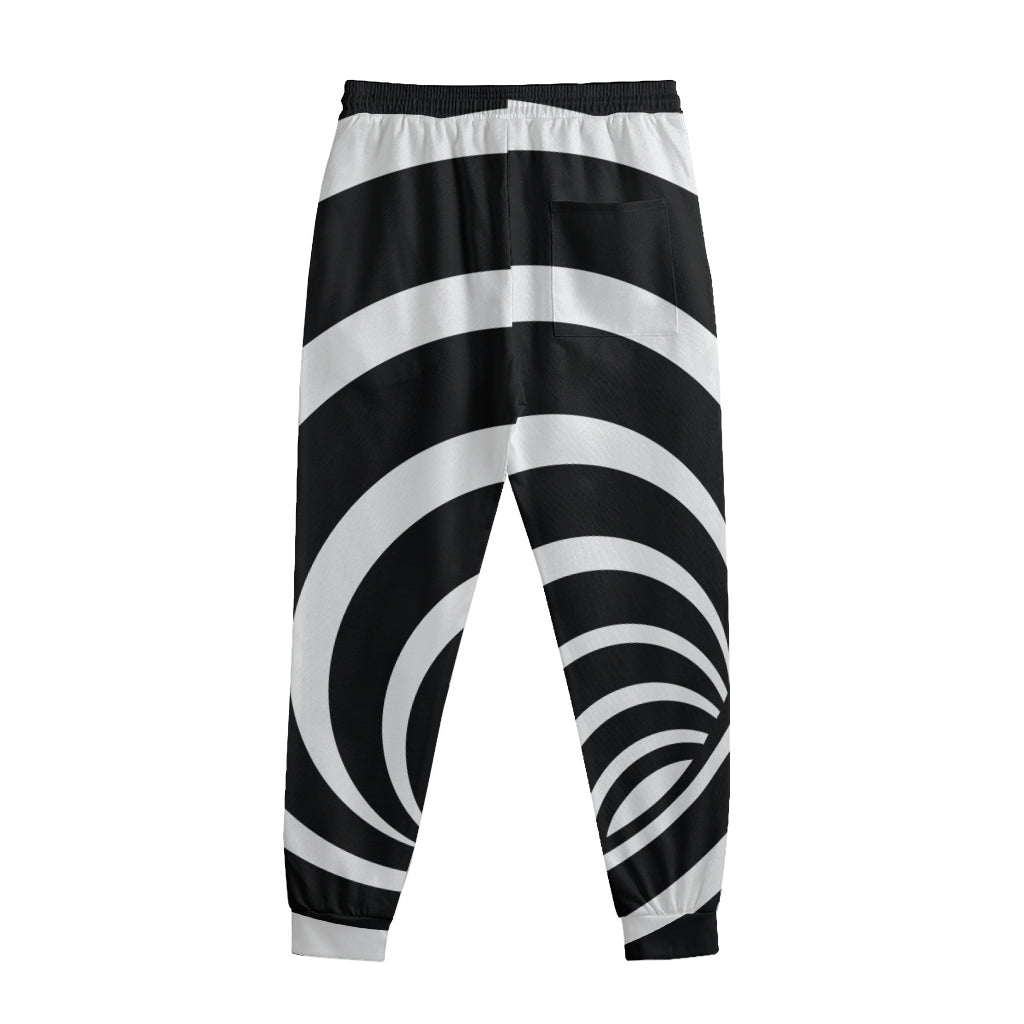 Black And White Optical Illusion Print Sweatpants
