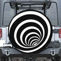 Black And White Optical Illusion Print Tire Cover