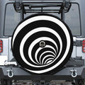 Black And White Optical Illusion Print Tire Cover With Camera Hole