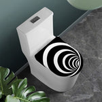 Black And White Optical Illusion Print Toilet Lid Cover
