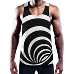 Black And White Optical Illusion Print Training Tank Top