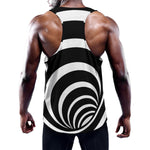 Black And White Optical Illusion Print Training Tank Top