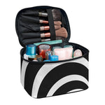Black And White Optical Illusion Print Travel Makeup Bag