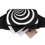 Black And White Optical Illusion Print Waist Bag